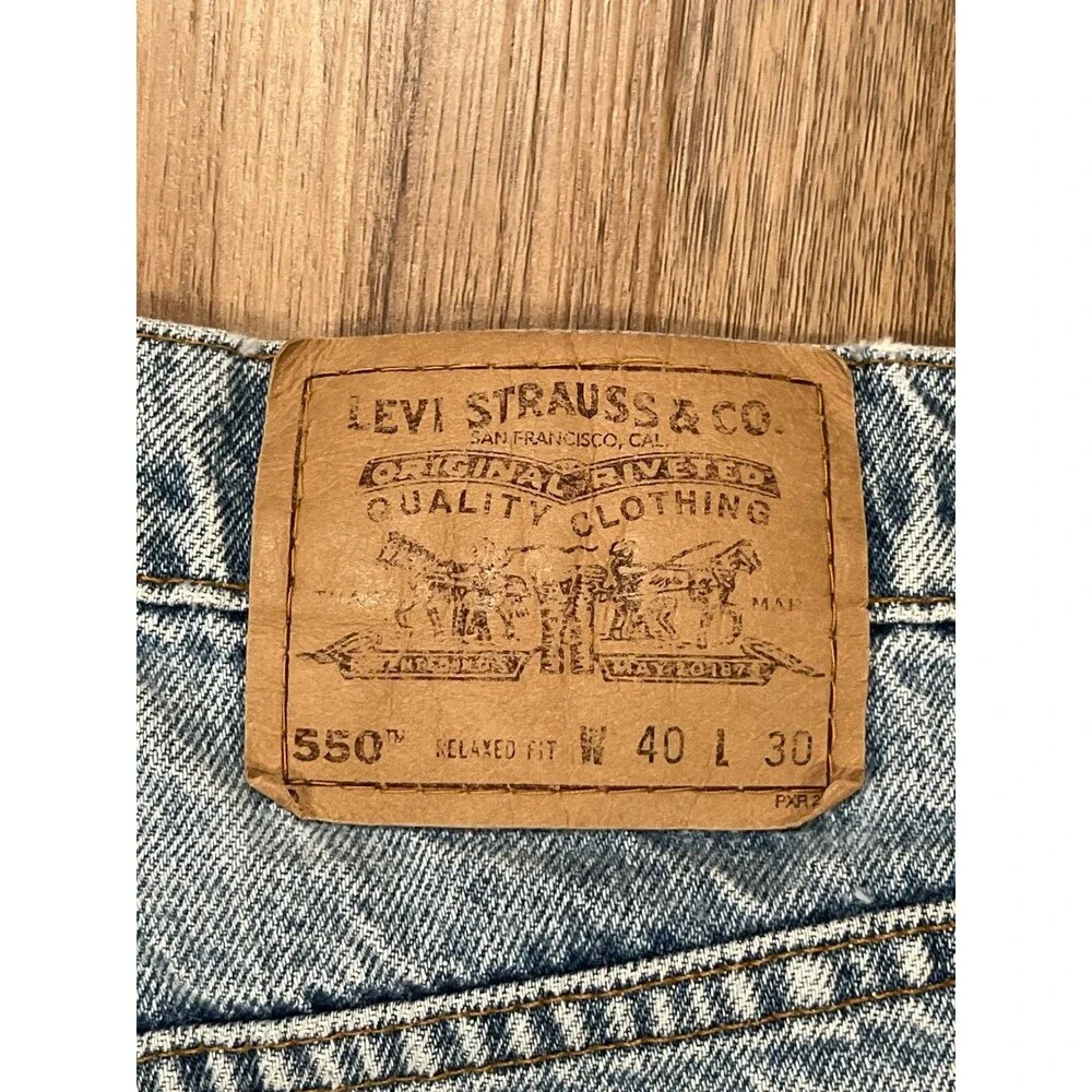 Vintage Levi's 550 Orange Tab Jeans Relaxed Fit 1997 Mens Size 40x30